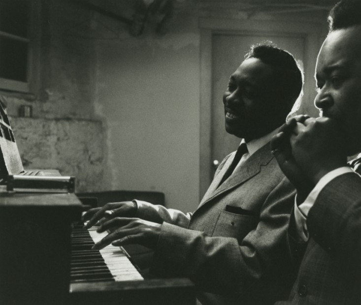 Otis Spann on Piano with James Cotton Rehearsing in Muddy