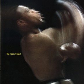 book cover of "Marvin Newman: The Face of Sport" with portrait of Muhammad Ali in motion