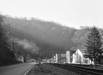 Thumbnail image: Christopher Churchill <br> Rail Road Tracks and Church, Welch WV, 2004