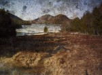 Thumbnail image: Tent - Camera Image on Ground: View of Jordan Pond and The Bubble Mountains, Acadia National Park, Maine, March 2010