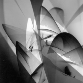 abstract photogram with light, amorphous shapes