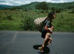 Thumbnail image: Fleeing the bombing to seek refuge outside of Esteli, 1978