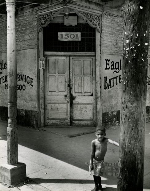 Clarence John Laughlin <br> Lost Boy on a Lost Street, 1955