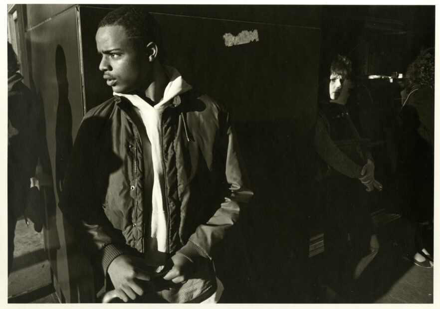A Man and Woman Waiting for the Bus, Syracuse, NY, 1985