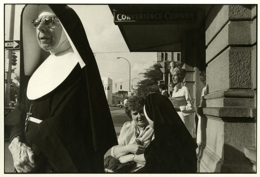 Nuns and Women at a Bus Stop, Syracuse, NY, 1985