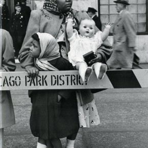 book cover of "Newman & Ishimoto: Reunion in Chicago - Photographs from 1949-52" with woman, child and baby doll