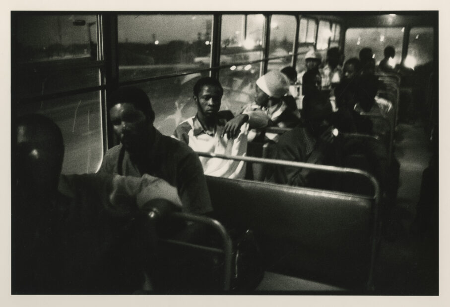 David Goldblatt<br>Pulling out of Pretoria: the 7:00 P.M. bus from Marabastad to Waterval in KwaNdebele., 1983
