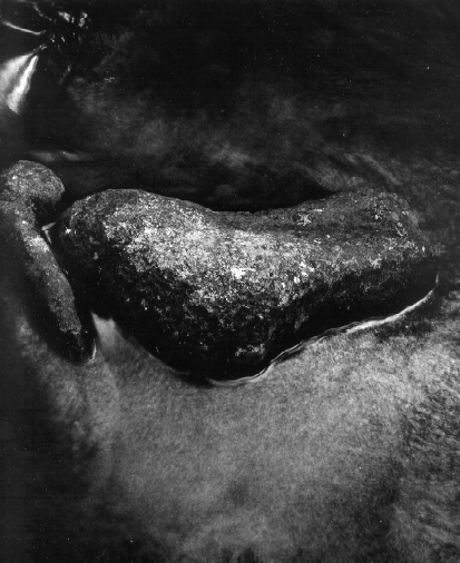 Untitled, (Water series, two rocks in shallow stream), 1965
